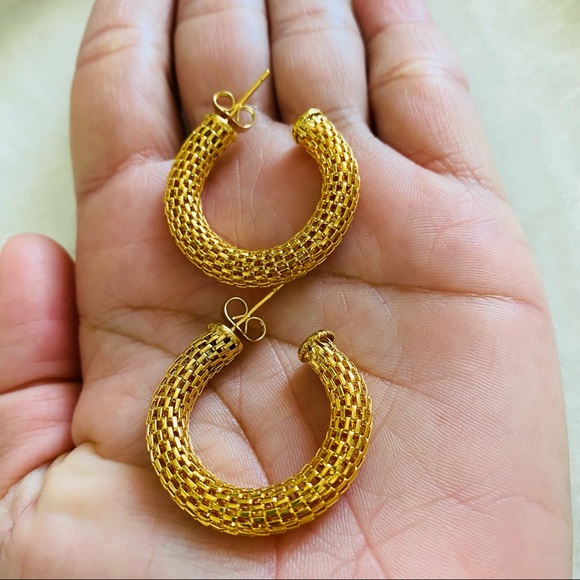 Gold Braided Hoops - Picture 5 of 9